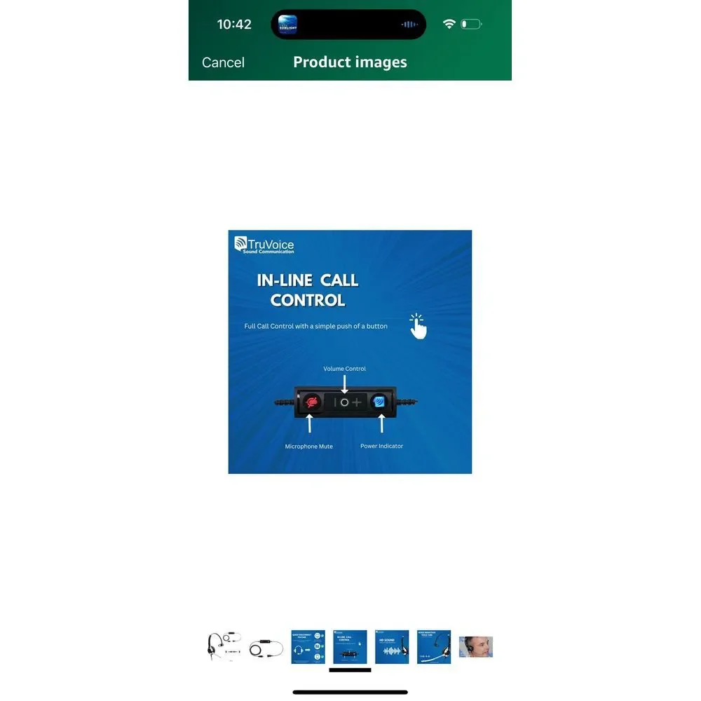 TruVoice HD-300 Deluxe Single Ear Headset‎ with Noise Reduction Voice Tube